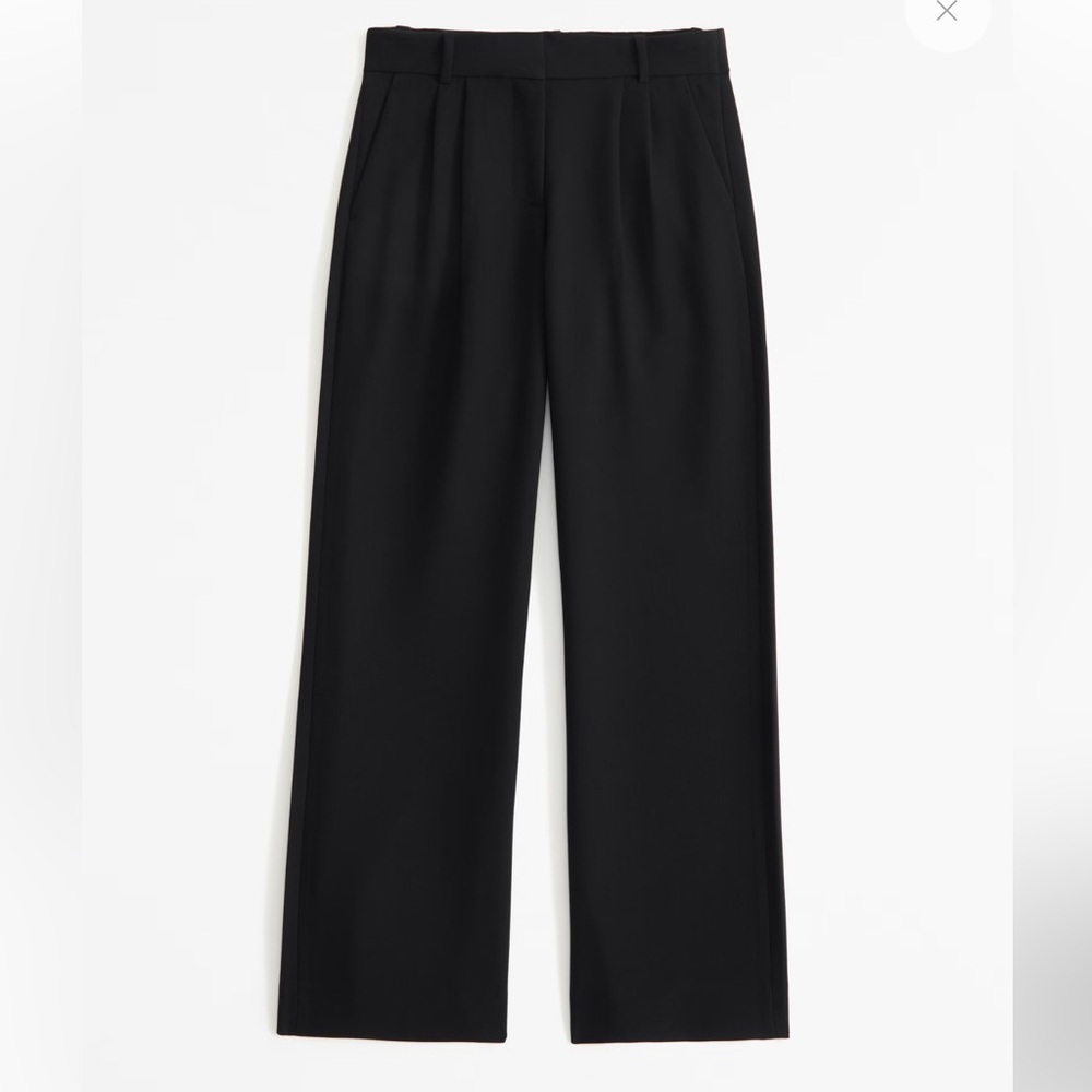 Abercrombie & Fitch AF Sloane Low Rise‎ Tailored Wide Leg Pant Black 28 - Picture 5 of 11